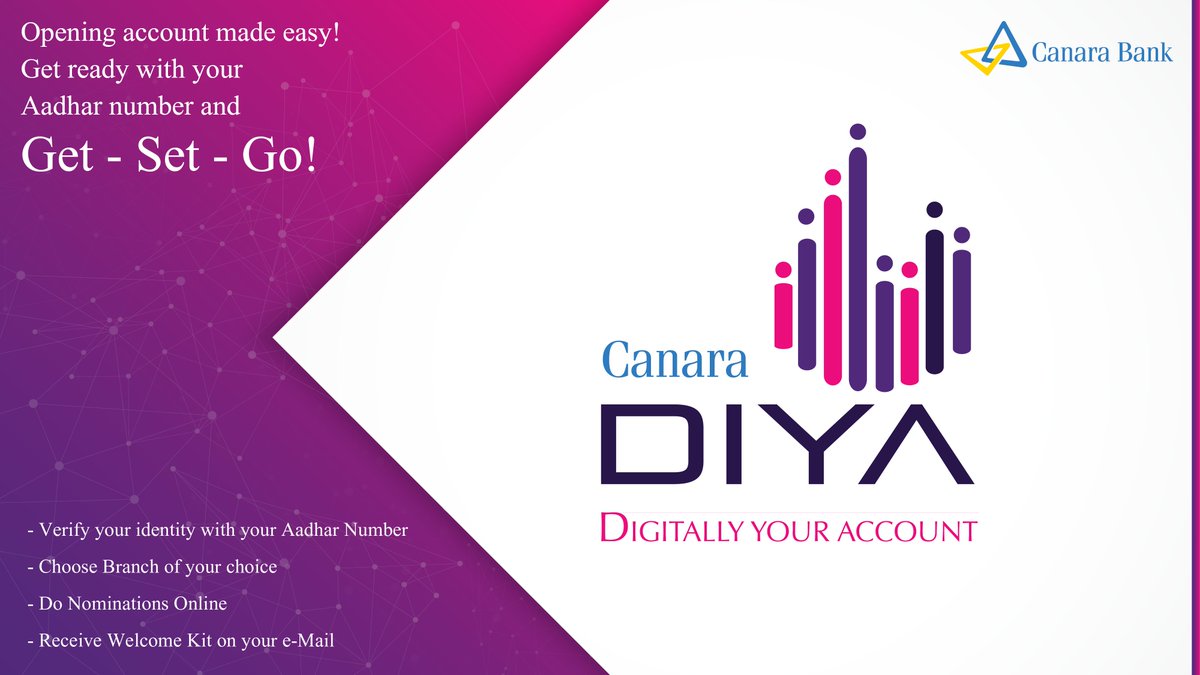 canarabank's tweet photo. Opening Account made easy ! Get ready with your Aadhar Number and Get-Set-Go to Bank with Canara Bank
#CanaraBank #CanaraDiya #SavingsBankAccount https://t.co/o7HU7kAwBQ