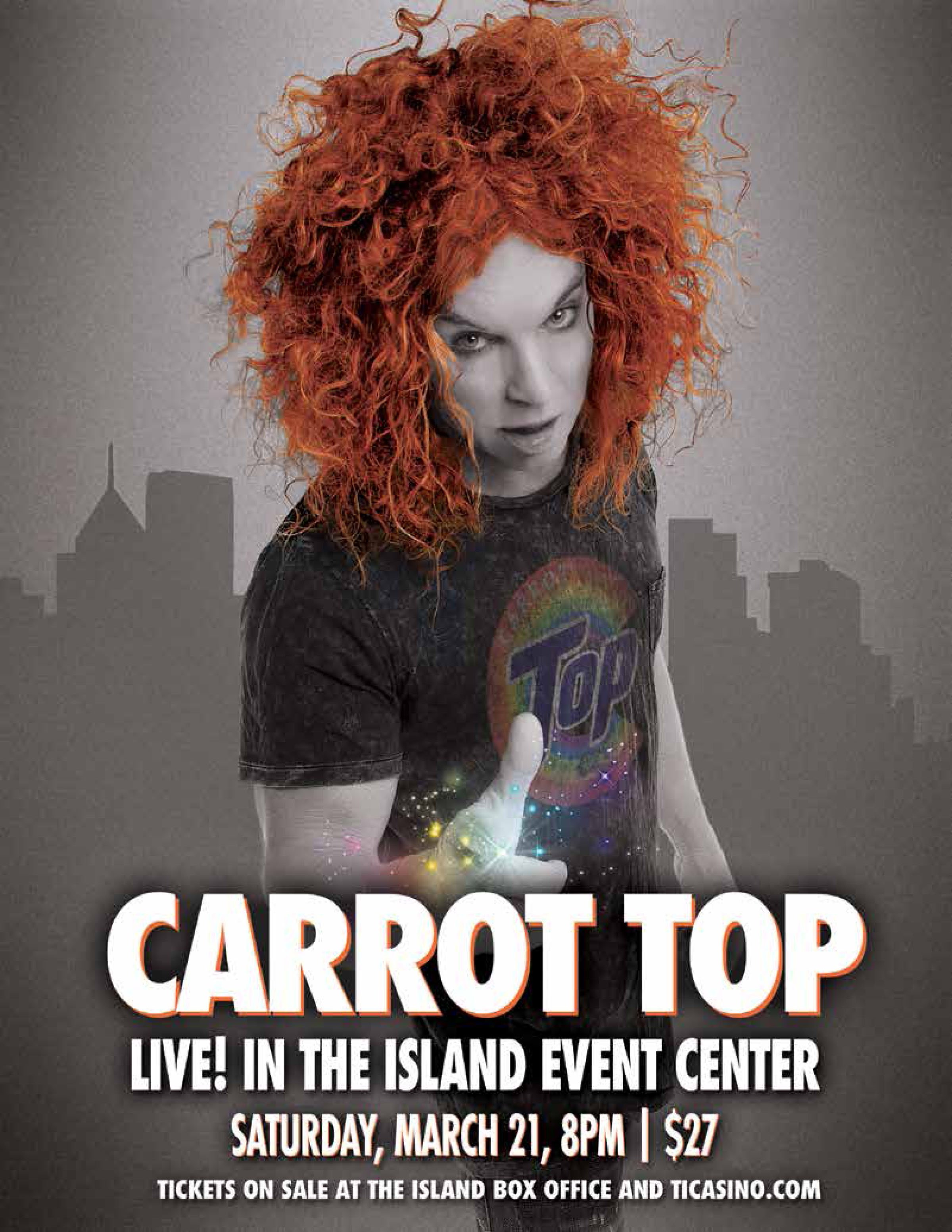 Carrot Top on Twitter: "ROAD show on sale for the March 21 in Welch, Minnesota will be soon. I'll be at the @ticasino. Head to https://t.co/1ORQwbJHTn for more information!! #roadshow #