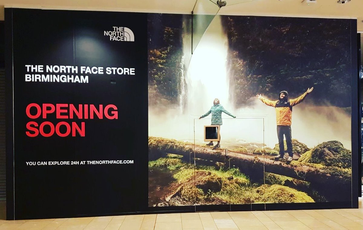 LinxHoardings1's tweet photo. Come and EXPLORE the new @thenorthface store opening soon @Bullring Birmingham! #50Years #Firerated #Hoarding #outdoors #New #NorthFace https://t.co/yMa273Brqg