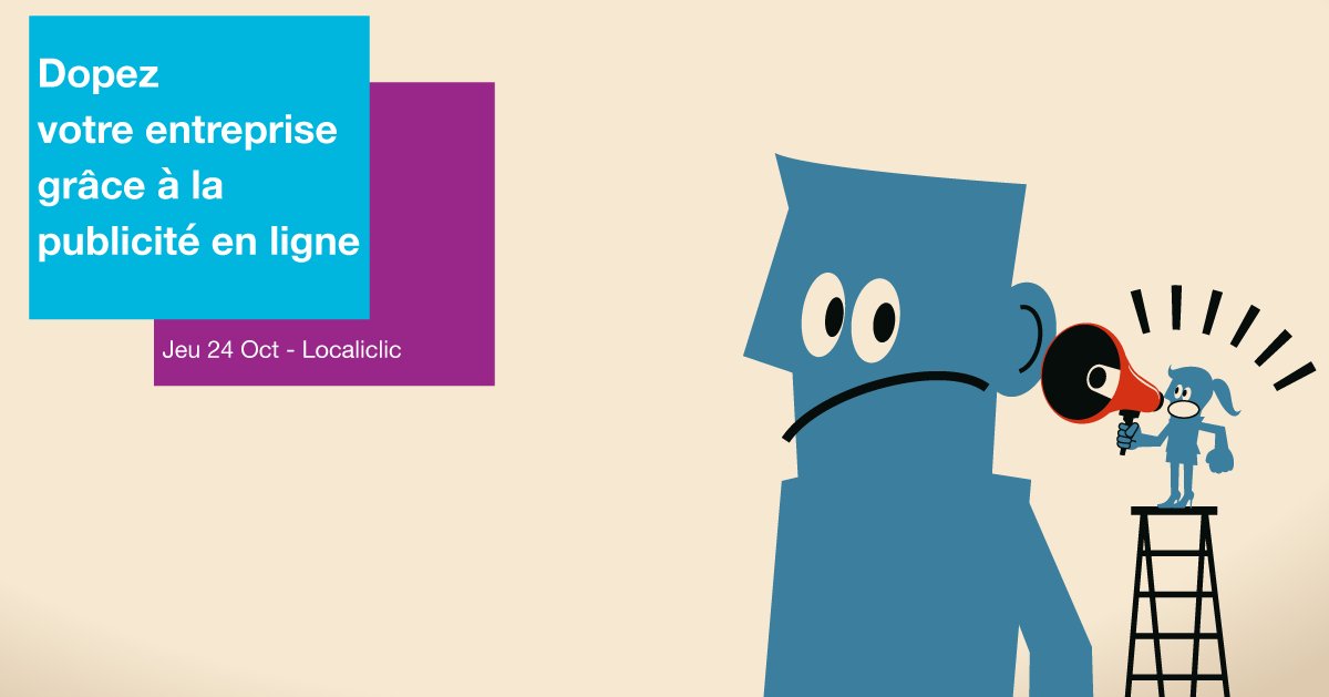 📣 On vous attends jeudi midi pour un atelier autour de la publicité en ligne avec Localiclic !
-> bit.ly/2N6dmJy