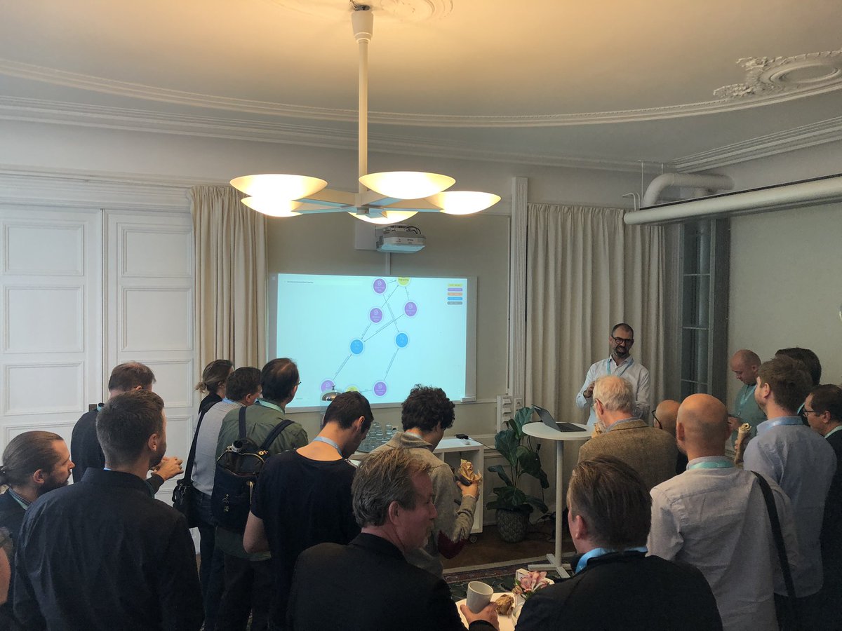 neo4j's tweet photo. Took the opportunity to showcase #neo4j #bloom with the infamous #beer #graph over lunch with @rvanbruggen at #graphtalk #Stockholm https://t.co/T7yPbnnFul