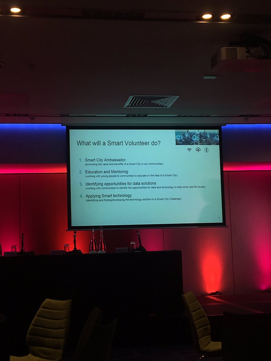 SmartCork's tweet photo. #DerryCity introduces the terminology of a #SmartVolunteer, who works encouraging citizens to be ambassadors of their community, working with young people promoting the opportunities for data and applying smart technologies. Well done Derry! #LessonsLearned at #AISCFConference19 https://t.co/eU2N5BtT99