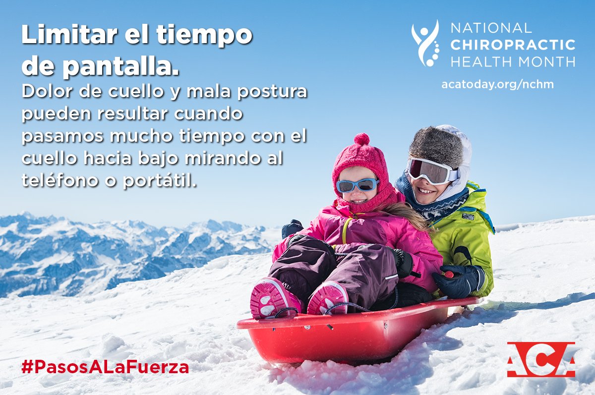 ACAtoday's tweet photo. Limit screen time. Neck pain and poor posture can result from spending too much time looking down at your tablet or cell phone. #StepsToStrength #PasosALaFuerza
https://t.co/gHRftQwwmD https://t.co/RCHErkvnYy
