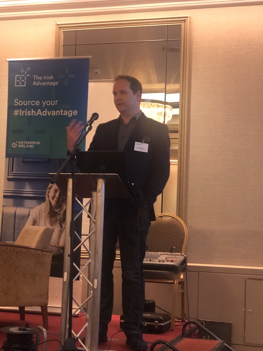 catieriordan1's tweet photo. Kevin Dillon from @TSSG_WIT speaking about virtual communities and connection opportunities in retail. #IrishAdvantage @EI_theUSA @ei_canada https://t.co/Mx13J8OIP6