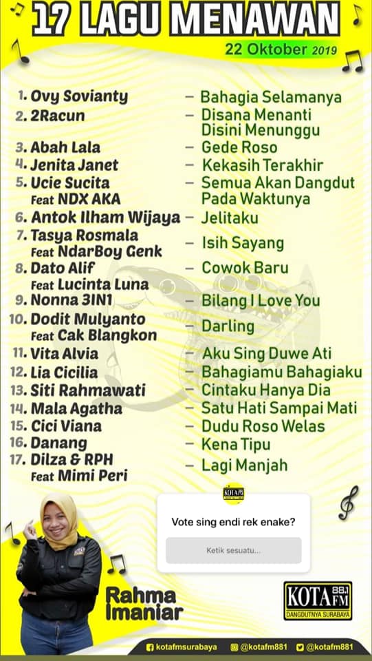 Sing endi pilihan mu rek... 

Ayok ketiken nang kolom komentar 
Tak enteni sampek jam 7 bengi