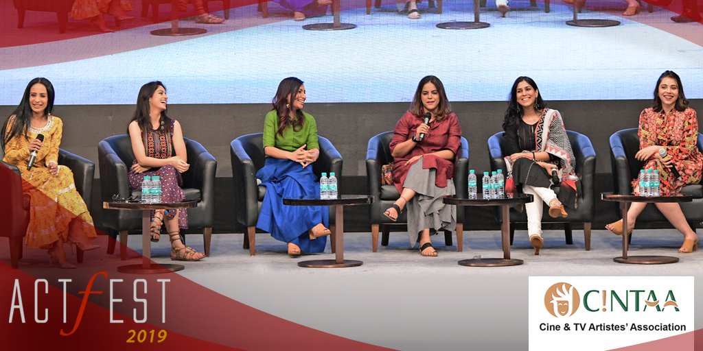 act_fest's tweet photo. #BreakingStereotypes #ActFest2019 “If our media is a reflection of society, it’s abt time the portrayal of women is changed in our films and on TV”- Deepika Singh, Malini Agarwal, Meghna Ghai Puri, Sakshi Tanwar, Maanvi Gagroo and Moderator Suchitra Pillai https://t.co/zvfucBKkr9 https://t.co/N3XVxbzaRP