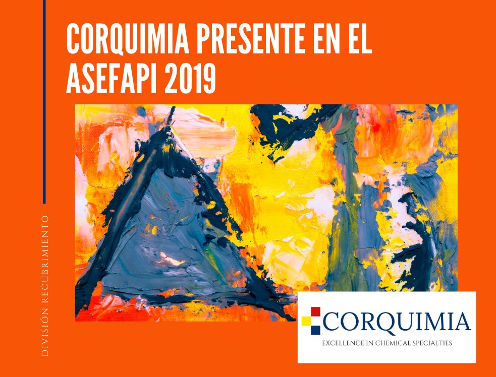 corquimia's tweet photo. Estamos en #CongresoASEFAPI19 nuestra division de recubrimiento esta presente compartiendo nuestras novedades y productos. 

#recubrimientos #madrid #industriaquimica #corquimia #tintas #congresos https://t.co/D3NEjK75Cd
