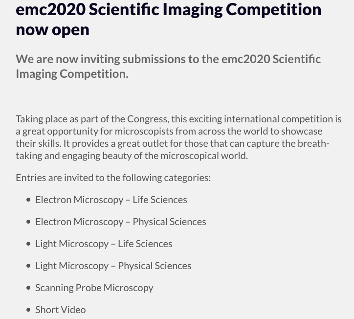 BioImagingUK's tweet image. Want to show your #microscopy/#imaging skills and #SciArt 
@emc2020_dk have an image competition 

deadline 1 June 2020

@RoyalMicroSoc @EuroBioImaging 
emc2020.eu/general-inform…