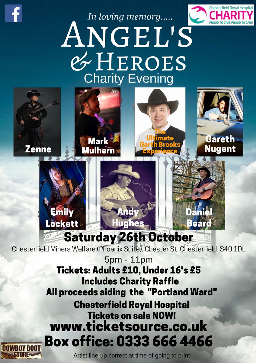CRHTCharity's tweet photo. A reminder that #Dean #Ivan and #Maria are hosting this musical event on behalf of our charity! Still time to get your tickets and help them to raise as much as possible! All proceeds to #PortlandWard #AngelsAndHeroes #Thankyou #GiveTheGiftOfOutstanding @GodberKen https://t.co/i00IdVx8ot