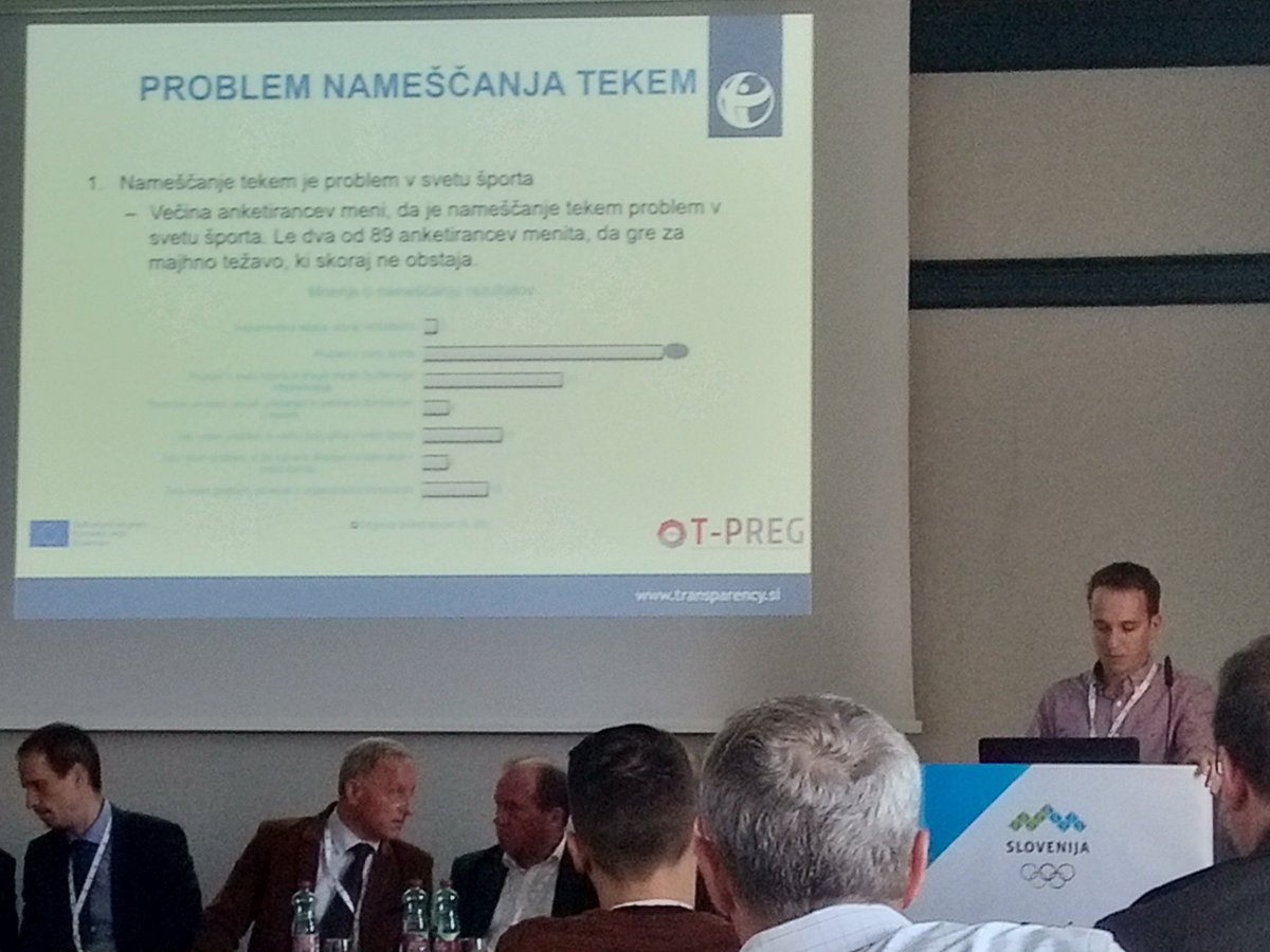 TransparencySi's tweet photo. Danes predstavljamo projektne aktivnosti @TransparencySi na okrogli mizi z naslovom Ustanovitev nacionalne platforme za preprečevanje prirejanja rezultatov športnih tekmovanj in integriteta o športu #DneviOKS #TPREG https://t.co/gNFNTQs608