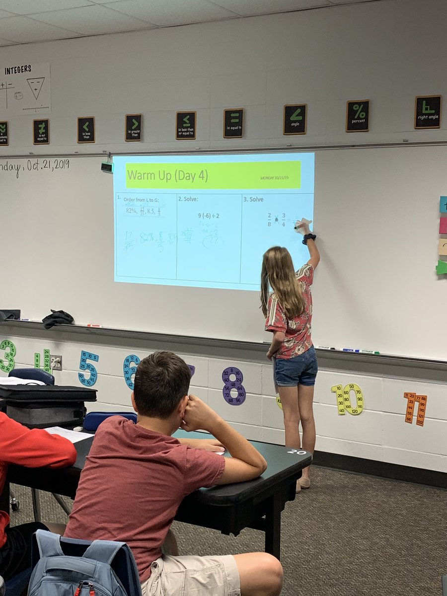 LSmithKISD's tweet image. Student-teachers leading the Warm-Ups this week. #sixthgrademathrocks #learningfromeachother #HildeHasHeart