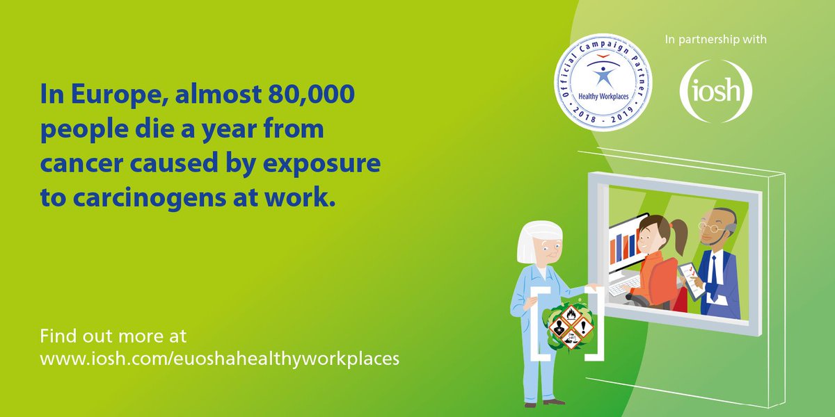 IOSH_tweets's tweet photo. In Europe, almost 80,000 people die a year from cancer caused by exposure to carcinogens at work. Take action in #EUhealthyworkplaces week. Find out more at https://t.co/4FAHIbsxw5  @EU_OSHA  @_NTTL https://t.co/qaXdFlNg96