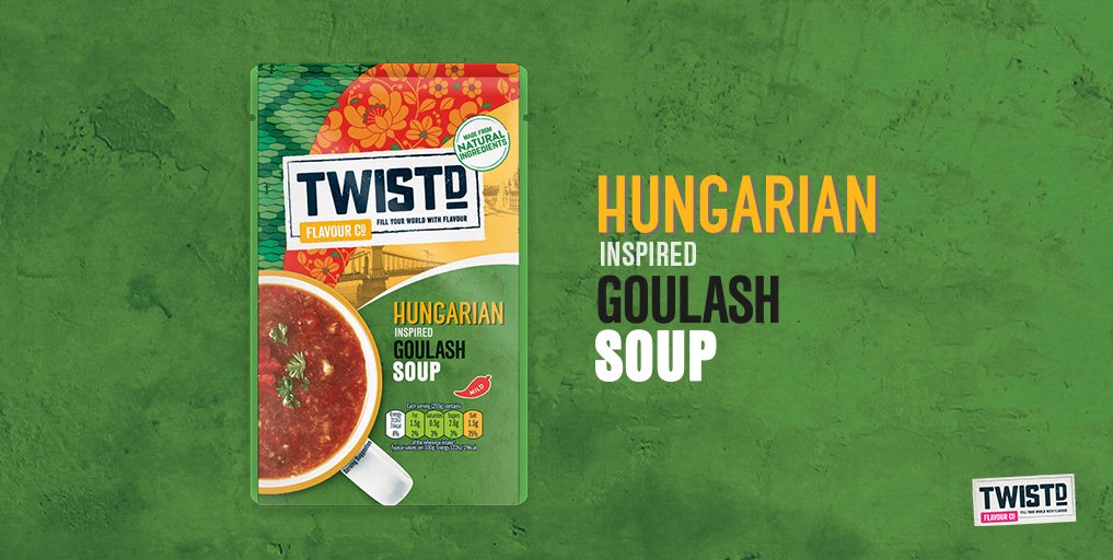 TwistdFlavour's tweet photo. Give your tastebuds a Hungarian trip with our Hungarian Inspired #GoulashSoup. Available now at @Sainsburys. #TwistdFlavour https://t.co/p4TjO1AR4u