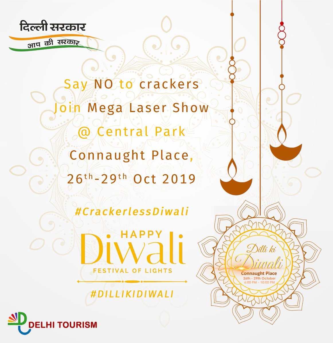 dillikidiwali's tweet photo. This time, the celebrations will be bigger and better #dillikidiwali
First of a kind community diwali celebration in the heart of Delhi, central park Connaught Place from 26th to 29th October
Everyone is cordially invited to be a part of it.
#crackerlessdiwali  #saynotocracker https://t.co/ovCxqMG8tW