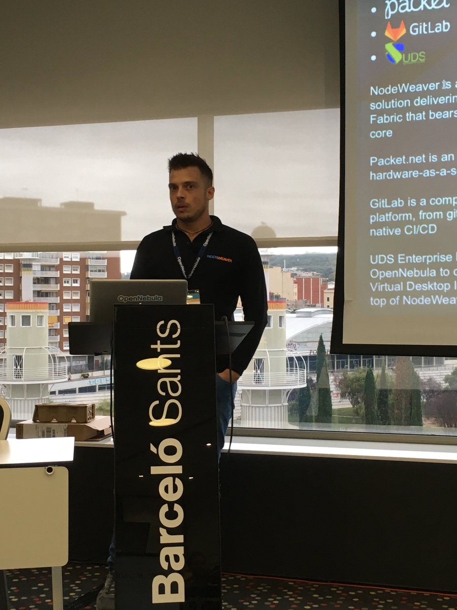 opennebula's tweet photo. Lorenzo reviews how OpenNebula makes creating VDI environments simple and scalable with Nodeweaver. #OpenNebulaConf https://t.co/o6Wl7WjbSL