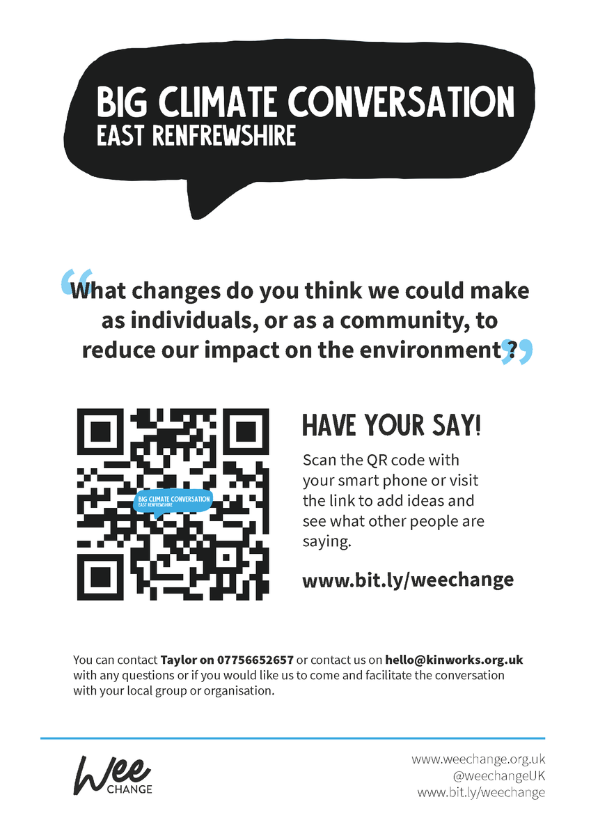 Hi <a href="/WaterWorksGrow/">Water Works</a>, we've launched East Ren wide Big Climate Conversation &amp; we're asking "What changes do you think we could make as individuals, or as a community, to reduce our impact on the environment?" 

Go to bit.ly/weechange to join in, we'd love if you'd take part!