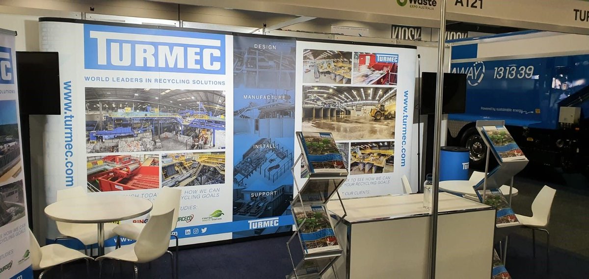 TurmecRecycling's tweet photo. We're all set up and ready for tomorrow's @WasteExpoAus! Visit us on stand A121 to see how we can help you achieve your recycling goals!
#Turmec #RecyclingSolutions #WasteManagement #Recycling #Waste #circulareconomy https://t.co/Z0zEfsAXcF