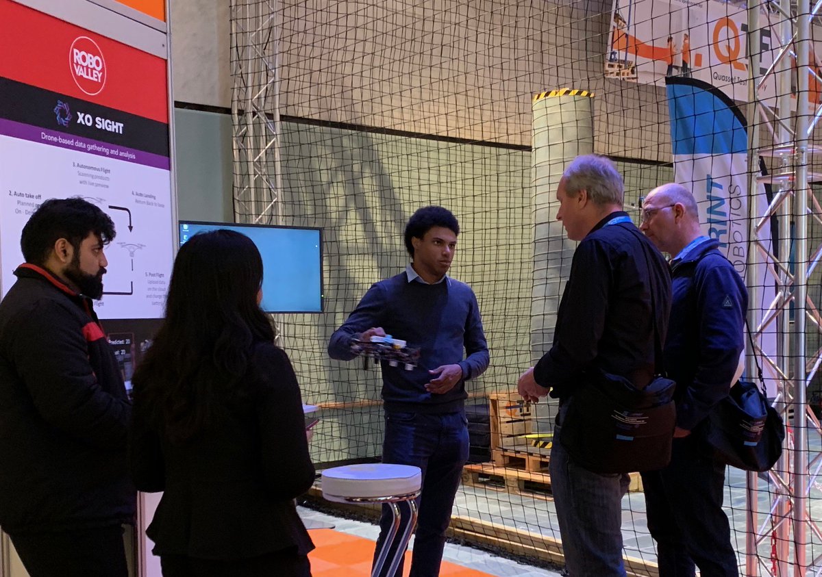 RoboValley's tweet photo. Great to be at the @SPRINTRobotics World Conference for #Inspection and #Maintenance #Robotics 2019. The #RoboValley #community is well represented with @BirdsAII, @lobster_project and XO SIGHT. #innovation #impact #AI https://t.co/1geBO5USfM