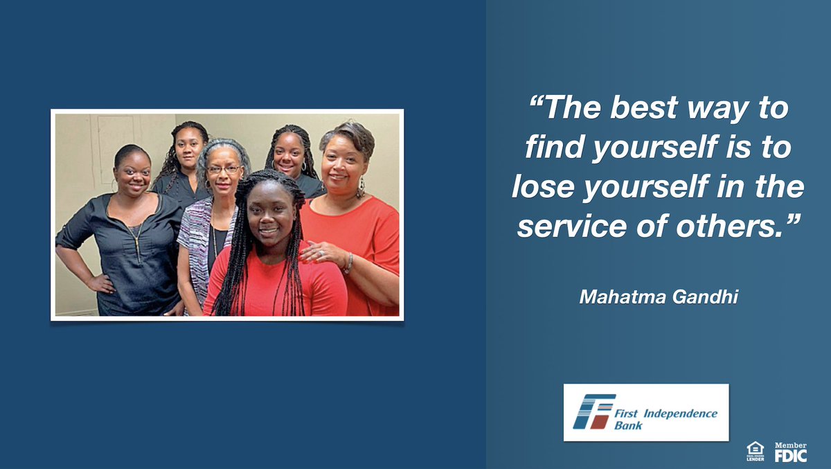 ficonnected's tweet photo. Our team wants to help you start your week with some great #inspiration! At #FirstIndependenceBank, we believe that when working in service to others, we are not only able to build lasting relationships, but we can also change our greater world.#values #impact #creatingchange https://t.co/WhDP1Wmj5a