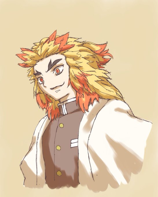そりゃさんがTwitterに投稿した煉獄杏寿郎(鬼滅の刃)のイラスト。