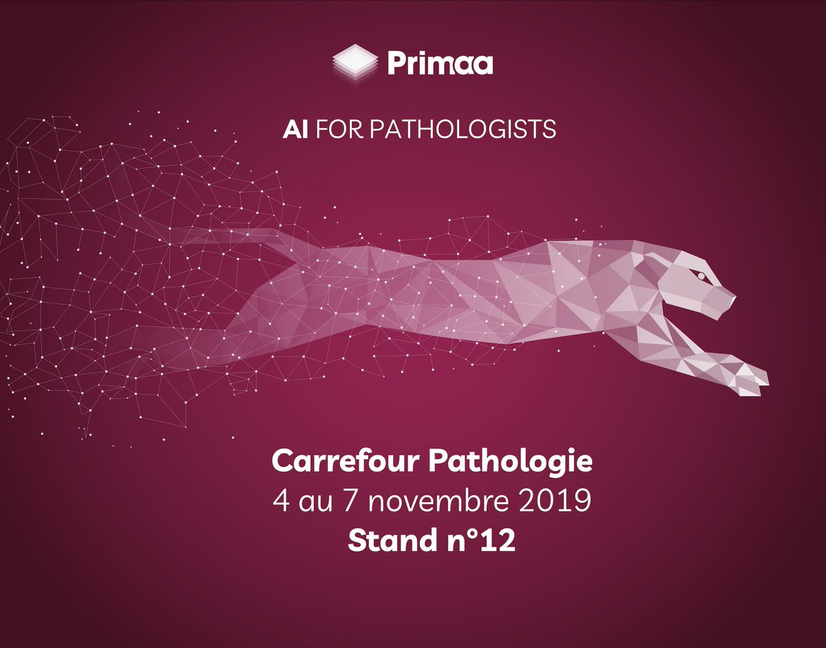 Primaa sera présent lors de #CarrefourPathologie du 4 au 7 novembre prochain, au Palais des Congrès à Paris. Venez nous rencontrer lors de cette semaine pour échanger sur l'apport de l'#IA et du #DeepLearning dans le diagnostic en #anatomopathologie.