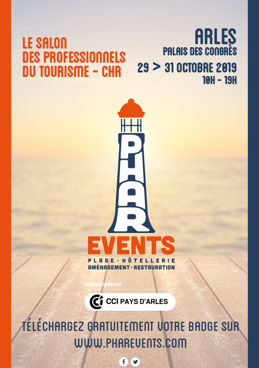 PharEvents's tweet photo. |⌚ J-7|
Avez-vous téléchargé votre invitation à PHAR'Events, le salon des professionnels du tourisme-CHR ?
📆 29 au 31 octobre | 📍Palais des Congrès d'Arles
🎫https://t.co/uWQdyWkoTf
#Pharevents #SalonPRO #CHR #Arles https://t.co/wTEJNmehu3