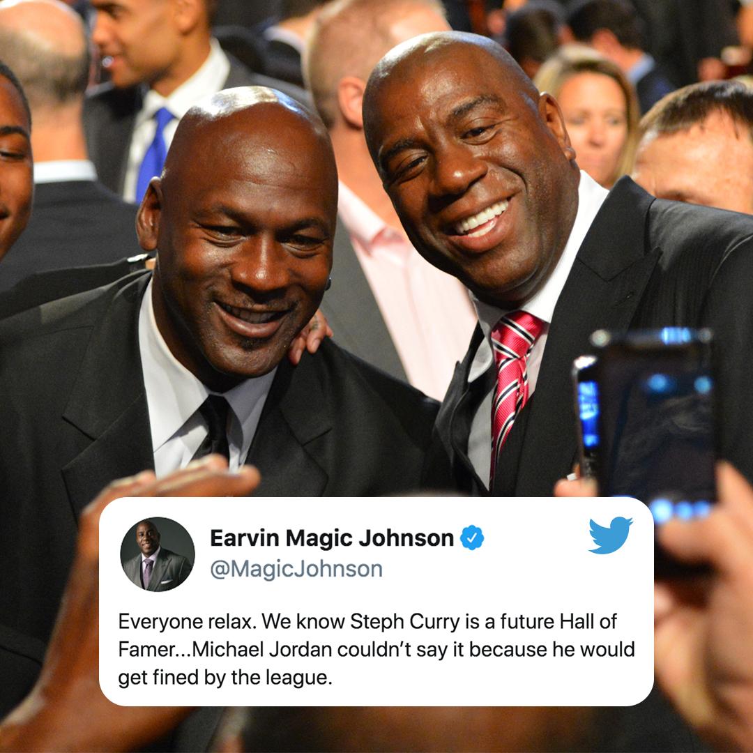 ånd At dræbe Konkurrencedygtige ESPN on Twitter: "Magic Johnson thinks he knows why Michael Jordan said  Steph Curry isn't a Hall of Famer 😅 https://t.co/6AYYavqraX" / Twitter