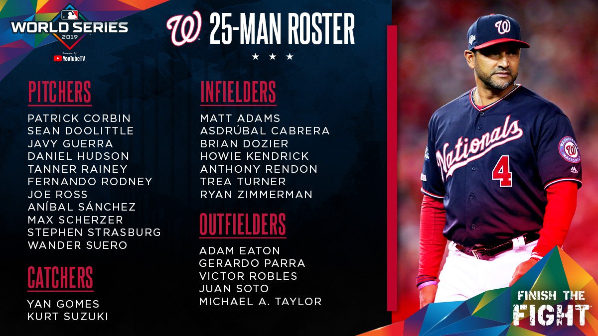 Washington Nationals on X: Ladies and gentlemen, your first-ever  Washington Nationals #WorldSeries roster. #STAYINTHEFIGHT   / X