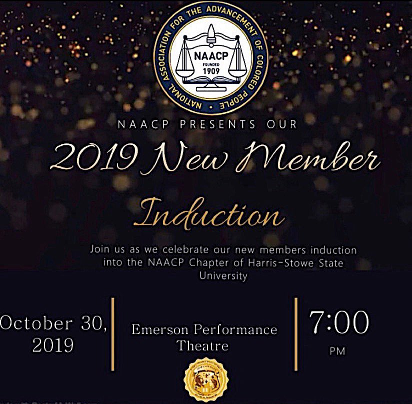 hssuchapter's tweet photo. Y’all know what time it is? 👀 Come join us Wednesday October 30th, 2019 at 7 pm in Emerson theatre to welcome &amp; Induct our New &amp; Amazing Members!! The NAACP has some amazing new faces so you don’t want to miss it! See you there! ✊🏾 https://t.co/iLgf1ZYQEx