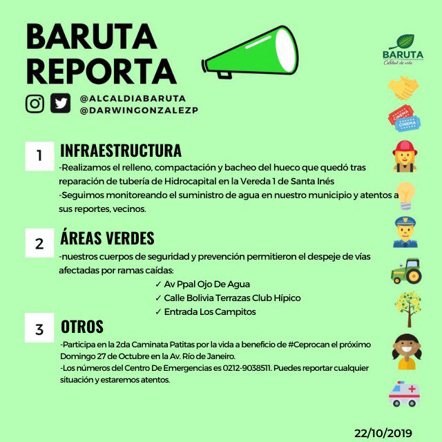 BarutaReporta's tweet photo. #BarutaReporta todas las actividades que nuestro equipo realiza para mantener tu #CalidadDeVida #22Oct https://t.co/gwlEsErtnU
