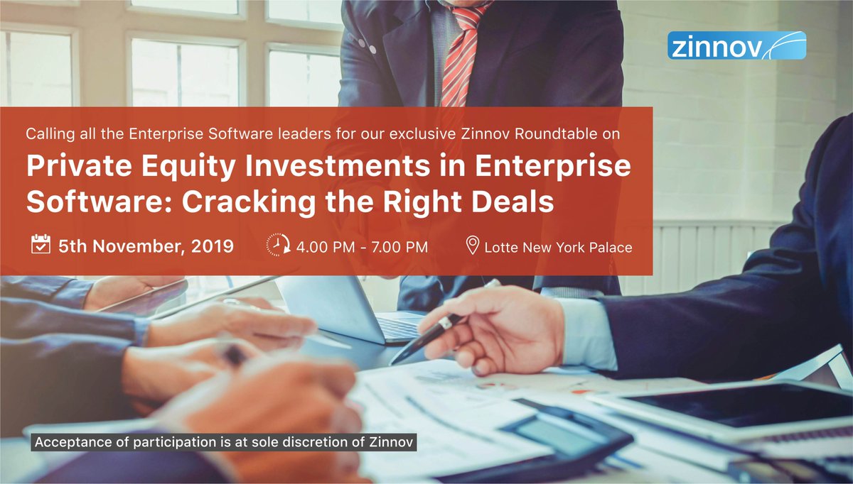 #EnterpriseSoftware firms need to understand the who’s who of the #PE world to identify the right #strategicpartner and prepare themselves for evaluation. To get more insights, attend our exclusive #ZinnovRoundtable on #PrivateEquity in New York. Register http://bit.ly/2OUrYOC
