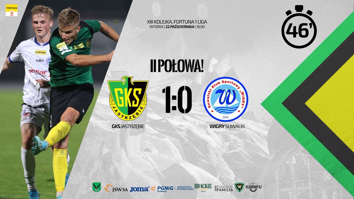 GKS_JASTRZEBIE's tweet photo. Zaczynamy drugą połowę!
---
46'⏱️ #JASWIG 1:0 https://t.co/psI9o2Ofo9