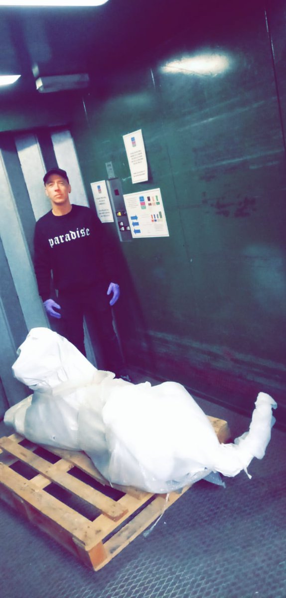 AL00100110AL's tweet photo. Lioness from the stores @WiganMuseum arrived at #TheFireWithin today as part of the installation for @louisethepoet amazing new work ❤️ Love is a Rebellious Bird 🦁💥🔥Opens Sat Nov 2nd 11am-3pm @FireWithinWigan https://t.co/7hdFmbgiDX