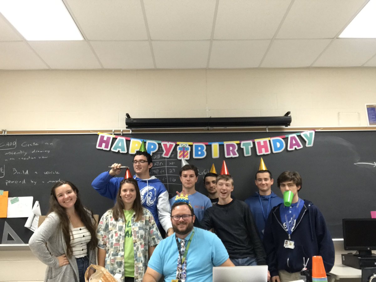 techedsloth's tweet photo. I am lucky to have great students with a little impromptu birthday celebration. Thanks Kaley and Annie https://t.co/r5J3ZcoAbV
