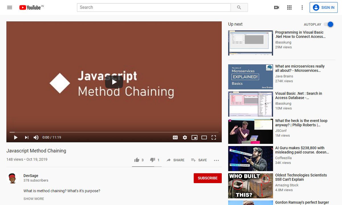 Devcide1's tweet image. Javascript Method Chaining
#interactivetranscript #javascriptmethodchaining #feature #please #video #development
via youtube.com
☛ youtube.com/watch?v=Iz3F3y…