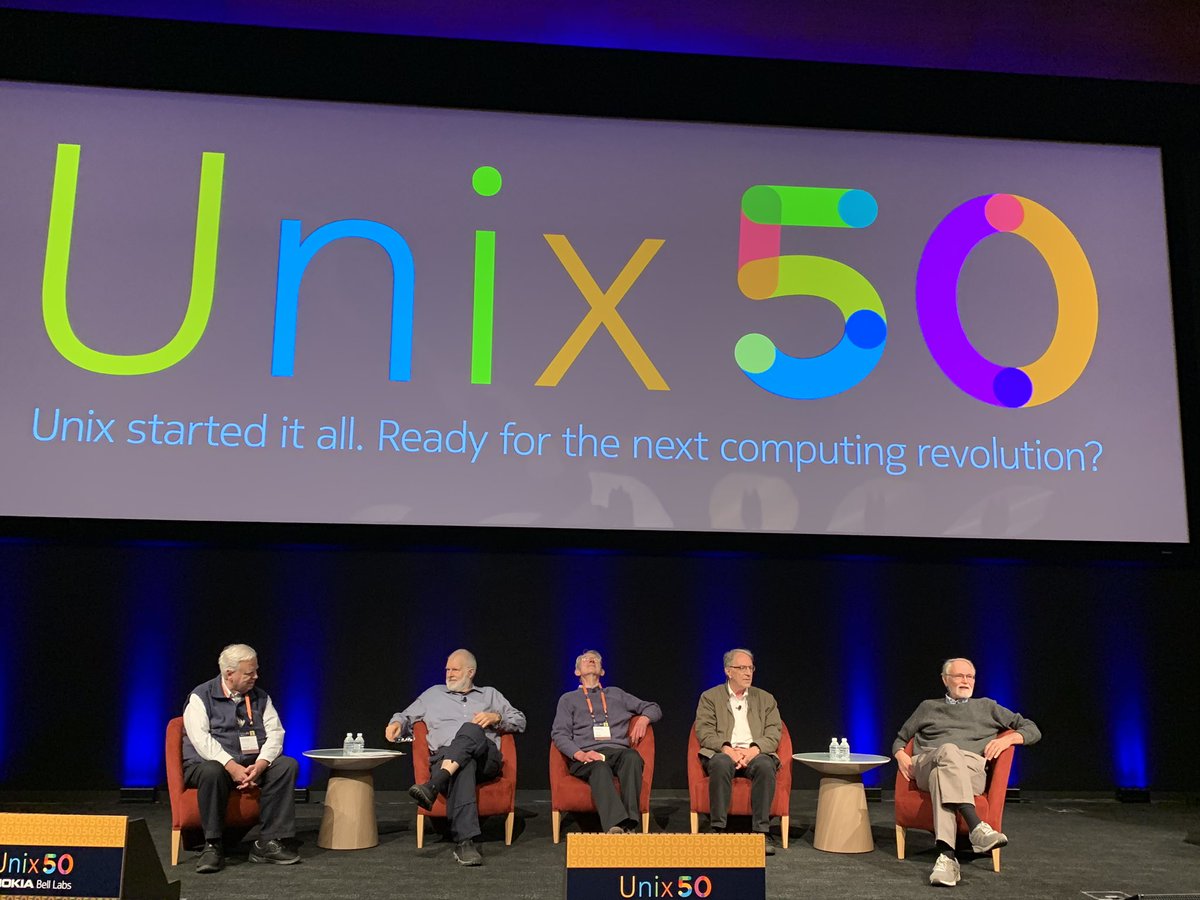 Introductions of the first panel session #unix50 by Markus Hofmann Panel Session: The Origin of Unix - B.Kernighan, D. McIlroy, P. Weinberger, J. Bentley, S. Johnson <a href="/BellLabs/">Bell Labs</a> <a href="/nokia/">Nokia</a> history is there !