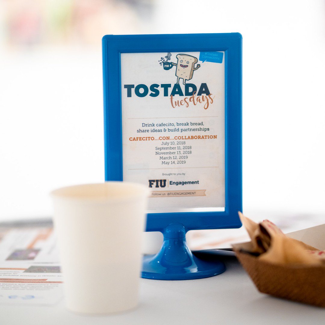 FIUCommunity's tweet photo. Cafecito, tostada, y connections. Come spend Tuesday Nov. 12 with us at the @JewishMuseumFL and hear community members share honest reflections on moments of gratitude. 

RSVP: https://t.co/7YvyUG5mF8 https://t.co/p9DmOoBeBx