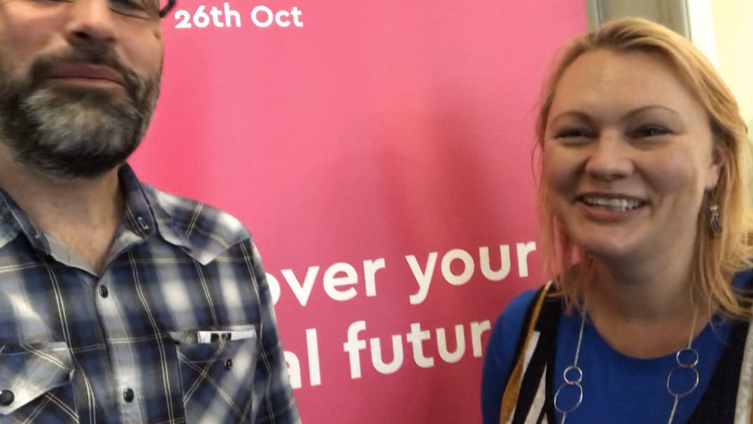 Two of the inspiring speakers from this mornings talks at #bdf2019 <a href="/beyondfilmsuk/">Jack Cooke</a> (on video)and @AmyMorse_Writer (on writing, which I chanced upon). Thanks for the interview guys