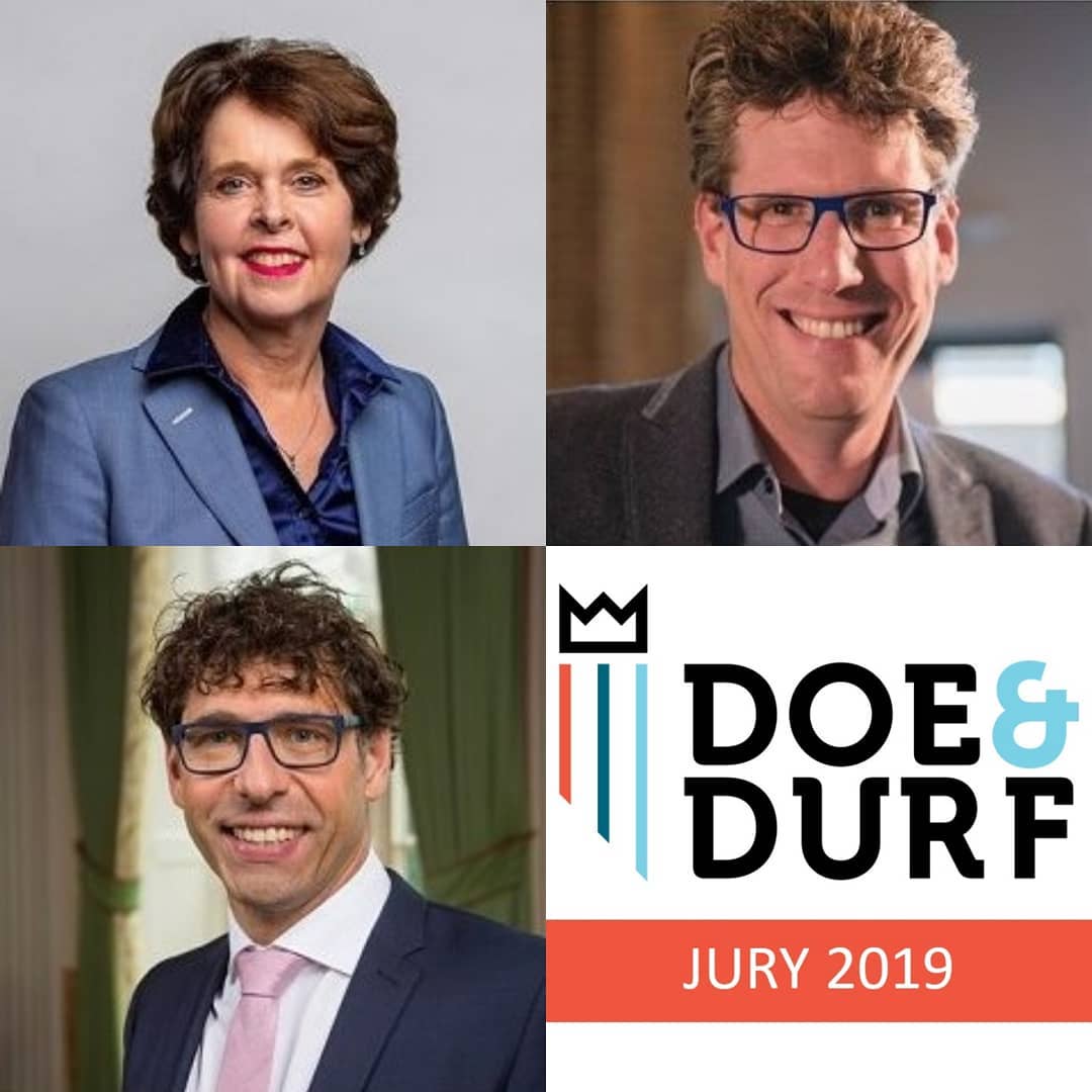 De jury Doe&amp;Durf 2019 staat een schone taak te wachten, want zij gaan de briljante ideeën voor een future proof stad beoordelen! We stellen we de jury voor: <a href="/CarlaMoonen/">Carla Moonen</a>, @jwwesselink, <a href="/edwardstigter/">edward stigter</a>
#deingenieuzestad #DoeEnDurf #innovatie #ingenieur #duurzaam #youngprofessional