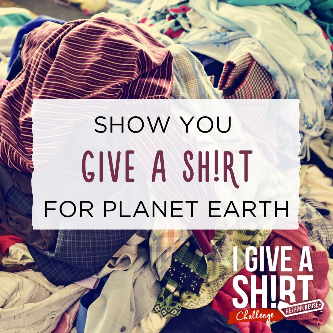 Meaford's tweet photo. Over 10.5 million tons of clothing goes to landfills each year when 95% of it can be recycled. Take the #IGiveAShirt challenge - shop locally for secondhand clothes, and donate clothes instead of throwing them in the trash. https://t.co/6GMZEcBkL6 #WasteReductionWeek #Meaford https://t.co/QlXi9O4Jqc