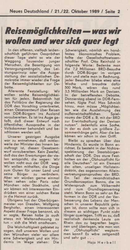 EastArchive's tweet photo. 30 years ago today: Leipzig's biggest march so far (independent 24.10.89); ND on proposed easing of travel restrictions (21-22.10.89). #EastGerman, #EGSA, #PopularProtest https://t.co/oAsqIPJN2U