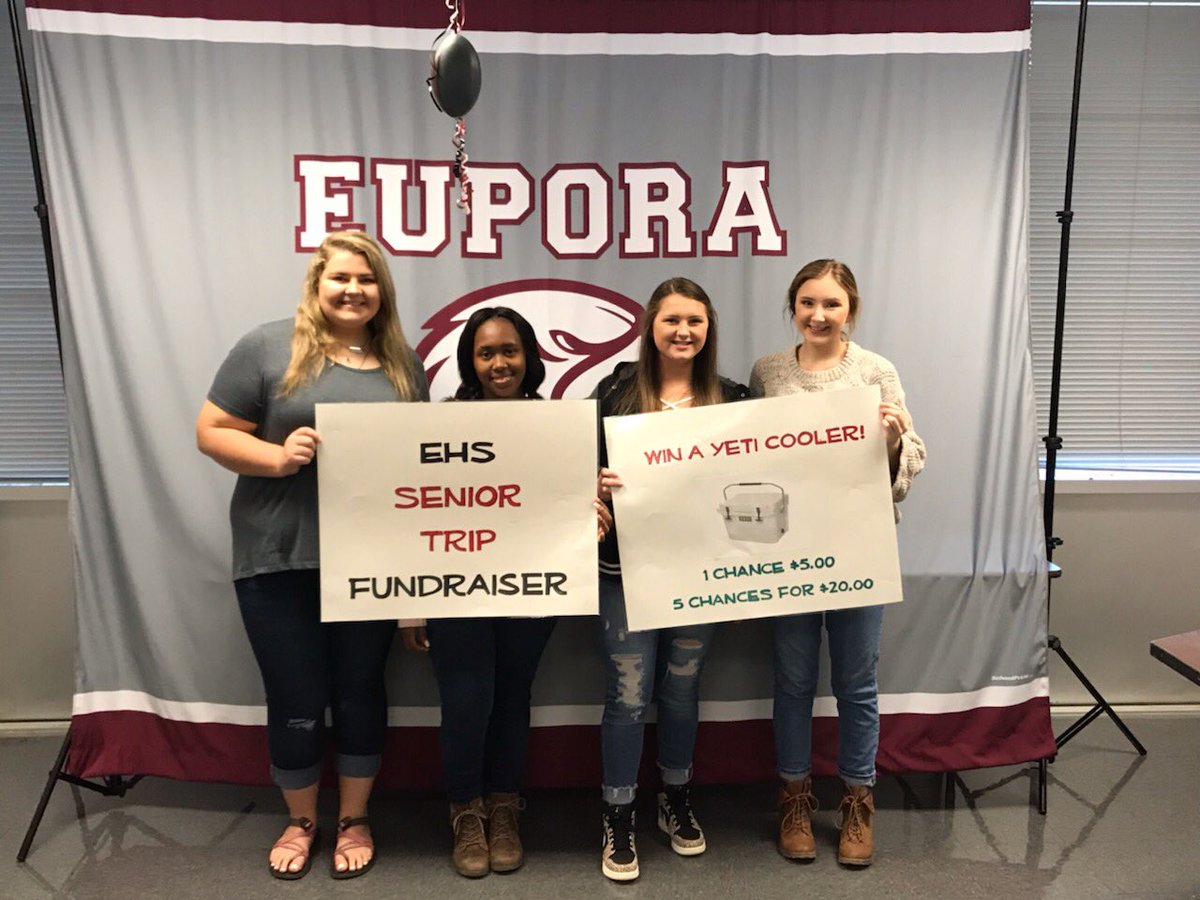 EuporaEagles's tweet photo. Any of these ladies would love to sell you a chance (or 5) on a Yeti cooler to support the EHS senior trip. See them at the gate Friday night for your last chance to buy. #CO2020 #sixflagsGA https://t.co/wNXdrfuUjK