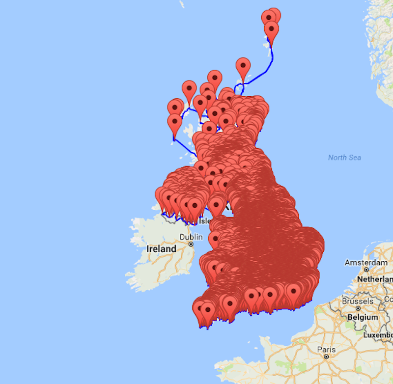 advdesk's tweet photo. Map of every pub in the UK https://t.co/TcPYPjyTqP