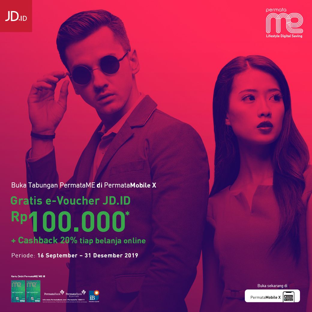 JDid's tweet photo. Sahabat JD, dapatkan berbagai keuntungan melimpah ketika kamu buka tabungan PermataME di PertamaMobile X π Ada GRATIS e-Voucher dan Cashback 20% π Ayo, buka tabungan sekarang di https://t.co/PoPVUspaoJ jangan sampai kelewatan yaa β€οΈ #JDID #DijaminOri #SemangatOri #Sebut1010 https://t.co/LhmXpEnfuk