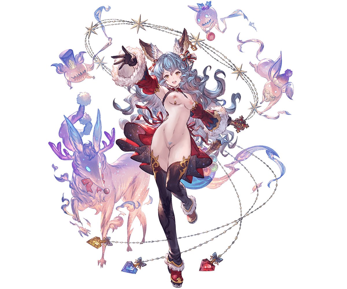 裏天翔 on Twitter: グラブル剥ぎコラ部 剥ぎコラ サンタライク.ミニドレス フェリ 差分 ピアス注意…