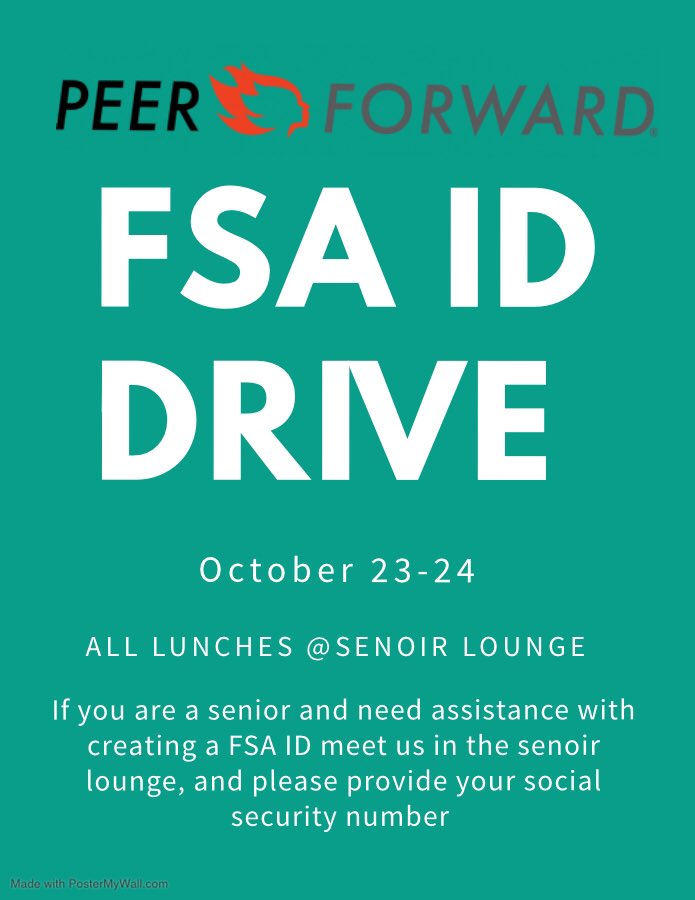 Parkdale Peer Leaders🔥 (@peerforwardphs) on Twitter photo If you are a Senior and need assistance with creating a FSA ID Meet us in the senior lounge today and tomorrow! #peerforward #FAFSA <a href="/PeerForward/">PeerForward</a> #forwardthinking If you are a Senior and need assistance with creating a FSA ID Meet us in the senior lounge today and tomorrow! #peerforward #FAFSA <a href="/PeerForward/">PeerForward</a> #forwardthinking