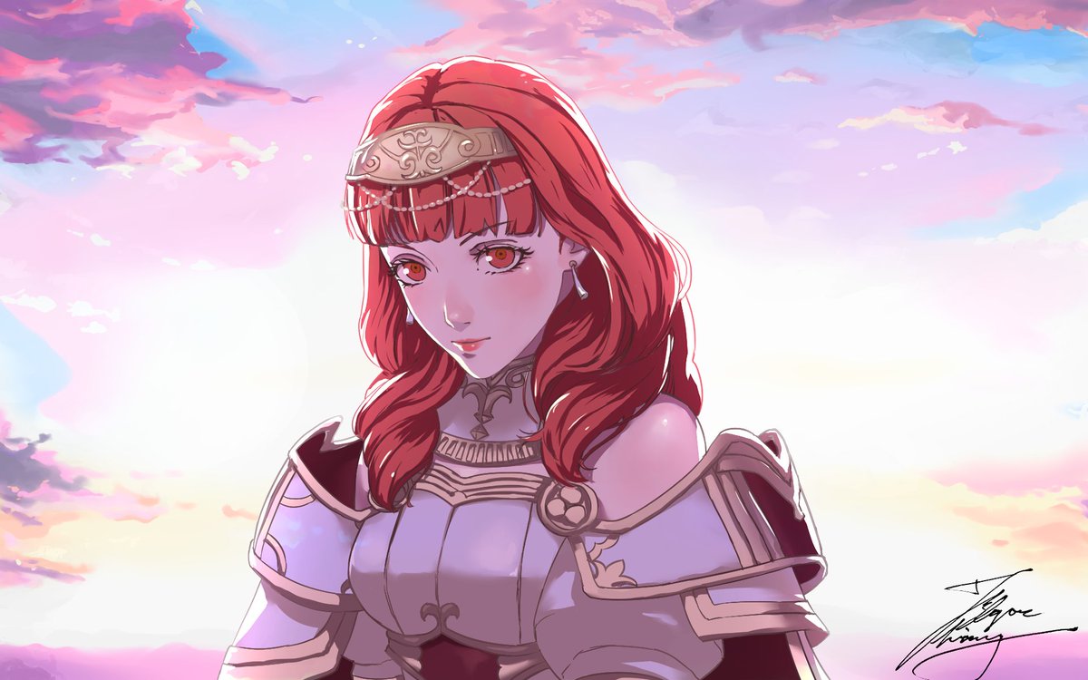 ふわチーズ Fadingz When Celica Shows Up In The End Of The Three Houses Echoesからセリカ 風花雪月のペアedの一枚絵風に塗ってみました T Co Td0ai8aazi Twitter