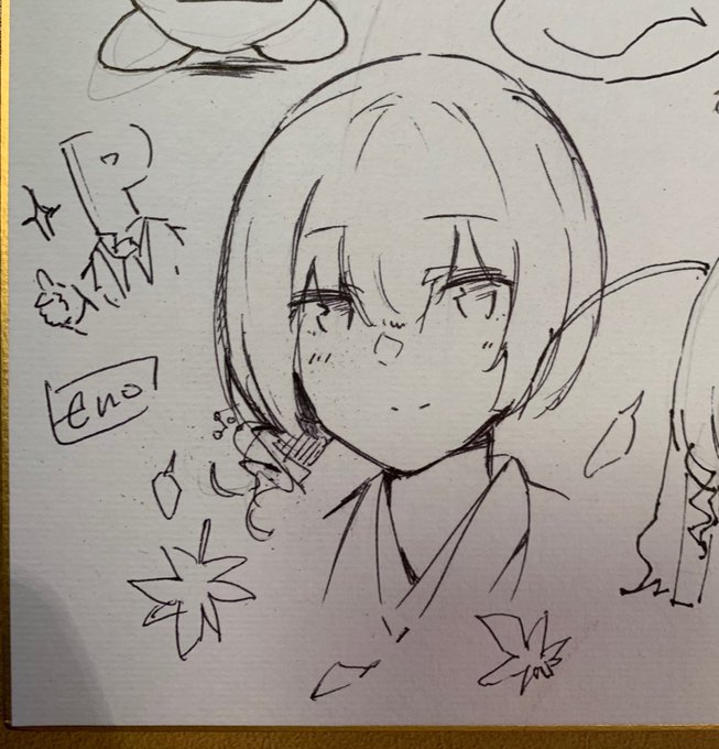 色紙に凛世ちゃん描いてた 