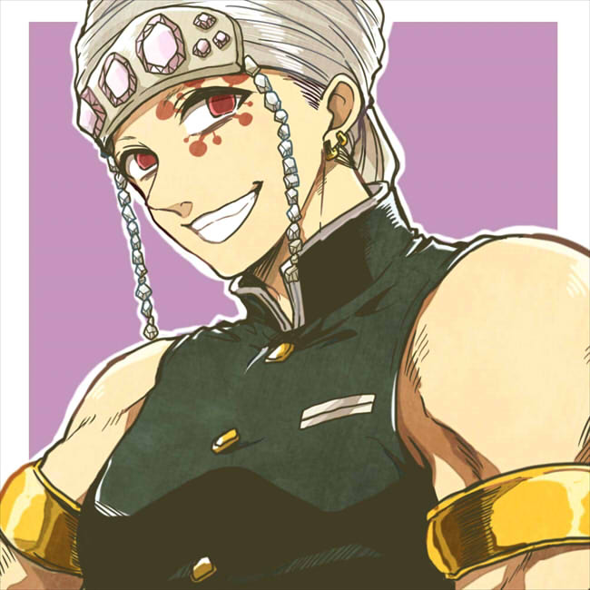 ねむすさんがTwitterに投稿した宇髄天元(鬼滅の刃)のイラスト。