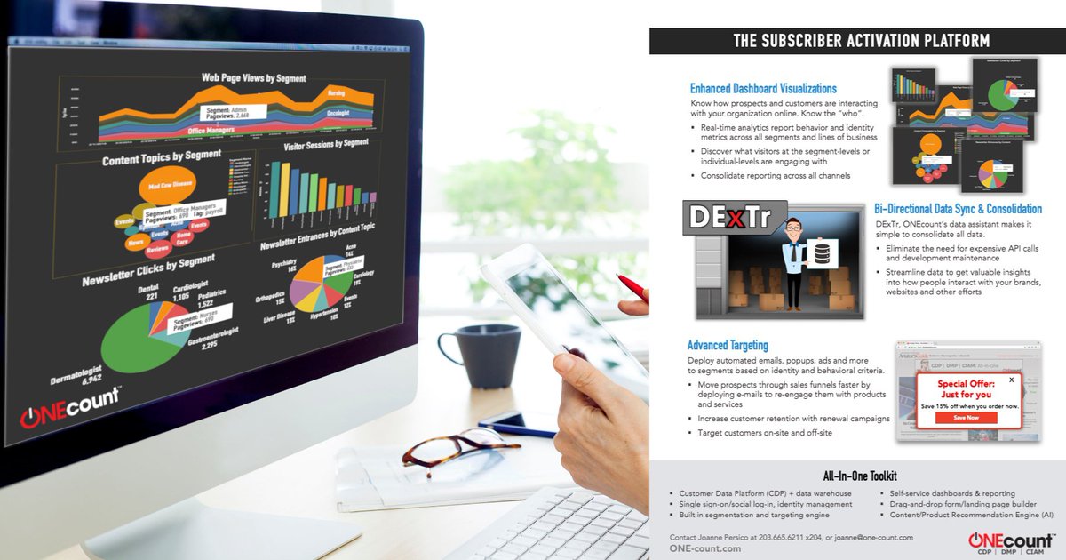 ONEcount's tweet image. All about #Digital and #Media today at #Recur2019 hosted by @_SUBTA_! Two areas @ONEcount really amplifies recurring-revenue business!! DM to meet our President, Joanne, for coffee or grab lunch after bit.ly/SUBTA19

#customerdataplatform #cdp